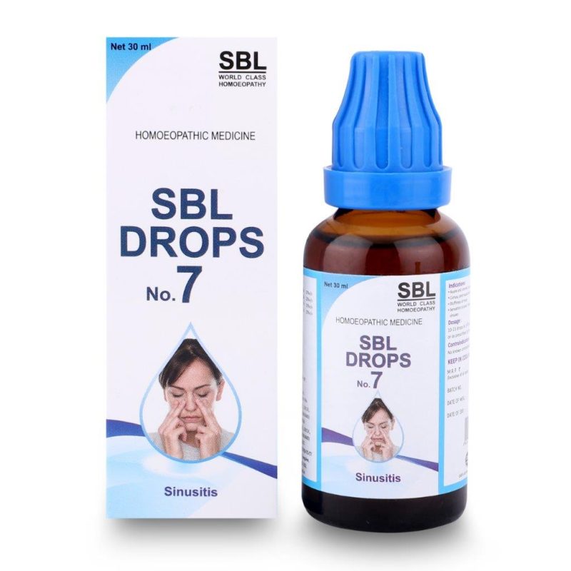 SBL Drops No. 7 – Homeopathic Medicine for Sinusitis, Sinus Infection, Nasal Congestion, Sinus Headache & Blocked Nose | Dava Global