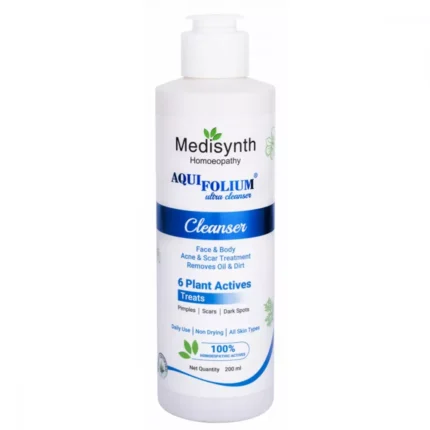 Medisynth Aquifolium Ultra Cleanser for Acne and Scars 200ml by Dava Global