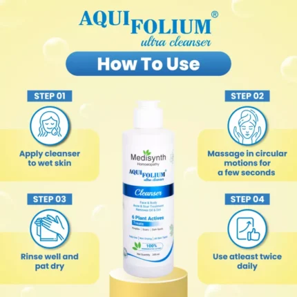 Medisynth Aquifolium Ultra Cleanser for Acne and Scars 200ml by Dava Global