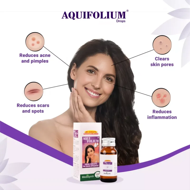 Medisynth Aquifolium Oral Drops for Acne and Pimples by Dava Global