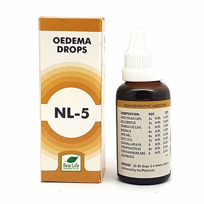 New Life NL-5 Oedema Drops 30ml for Fluid Retention & Swelling