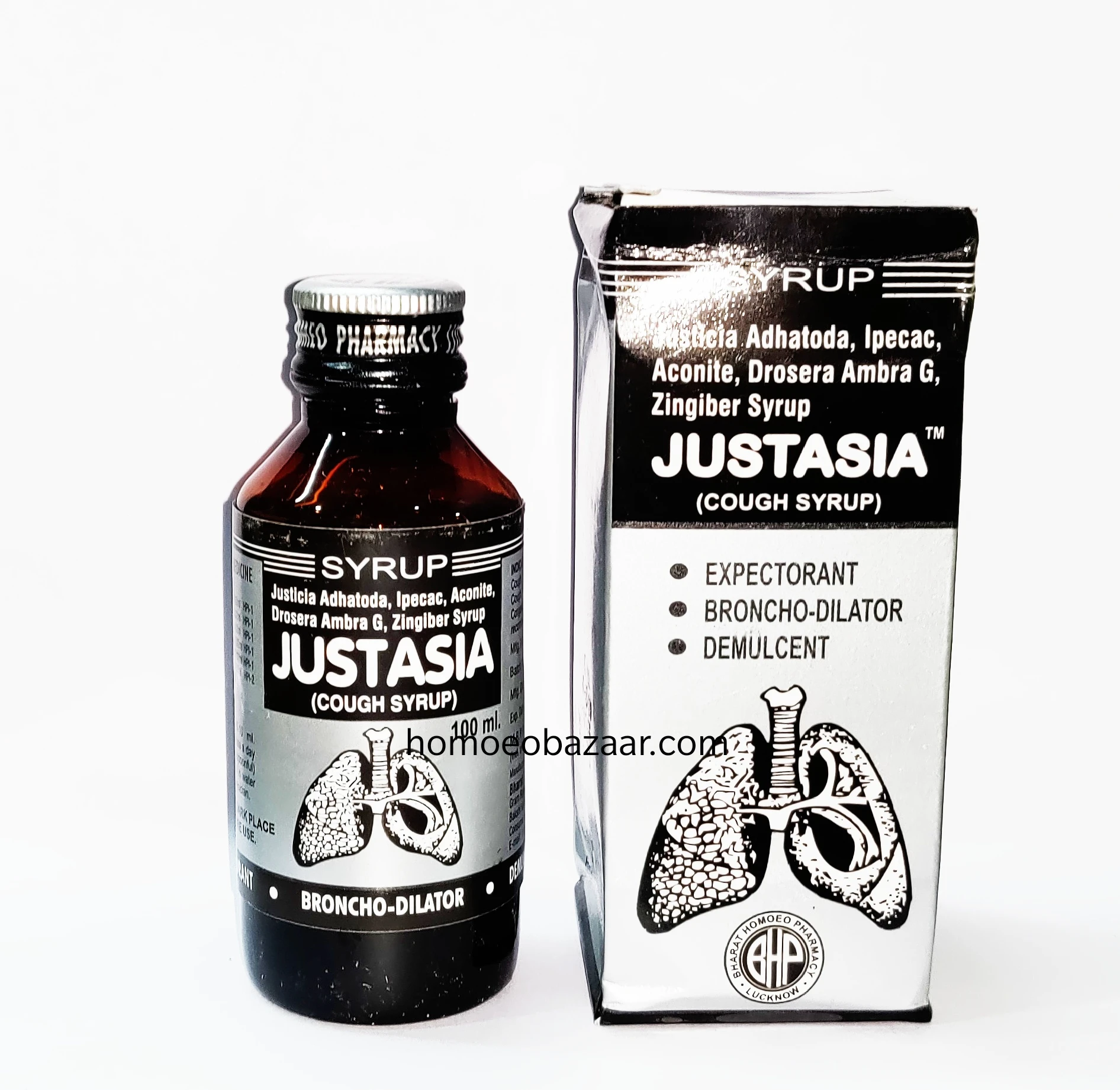 bhpjust Bharat Homoeo Pharmacy Justasia Cough Syrup 100ml by Dava Global