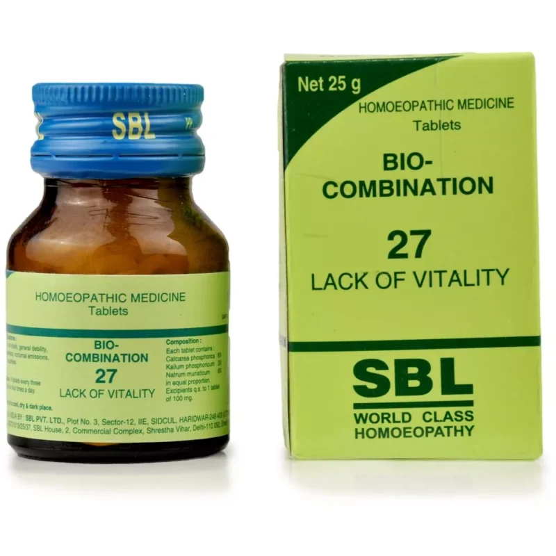SBL Bio-Combination 27 (BC 27) – Homoeopathic Medicine for Lack of Vitality, Low Energy | Dava Global