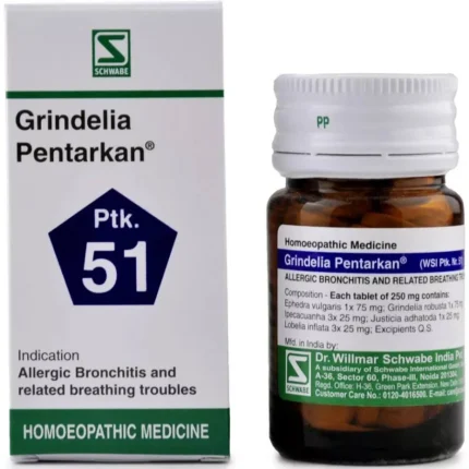Dr Willmar Schwabe Grindelia Pentarkan Homoeopathic Medicine for Allergic Bronchitis India
