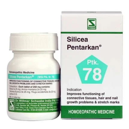 Dr. Willmar Schwabe Silicea Pentarkan Ptk 78 Tablets 20gm for Hair, Nails & Stretch Marks