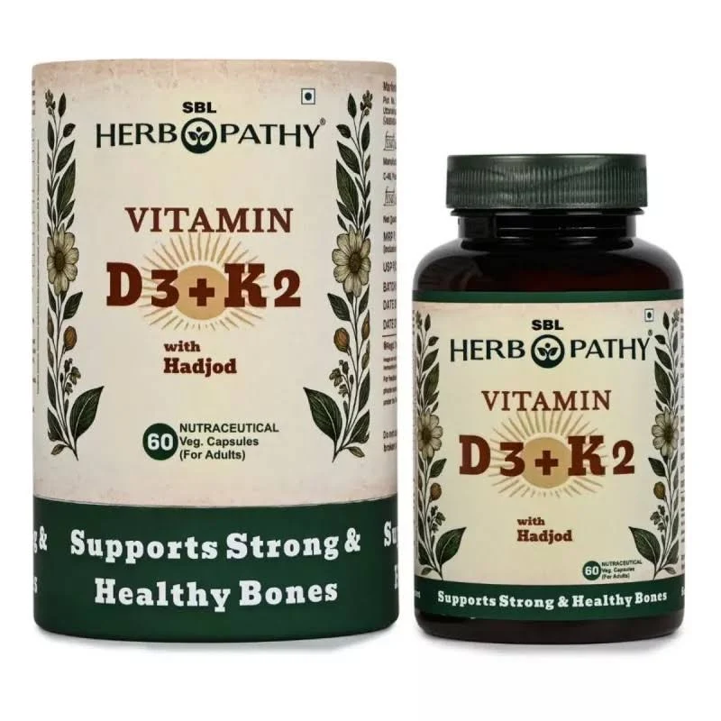 SBL Vitamin D3+K2 with Hadjod Capsules
